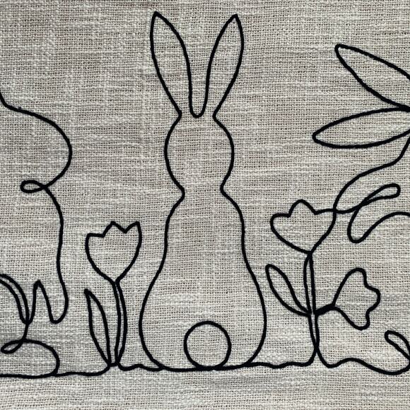The Farmhouse by Rachel Ashwell Easter Bunny Rabbit Table Runner Tassels 16x90" - Picture 13 of 16